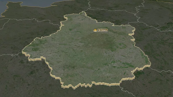 Centre Val Loire フランスの地域 で拡大してください 嘘の見方だ 衛星画像 3Dレンダリング — ストック写真