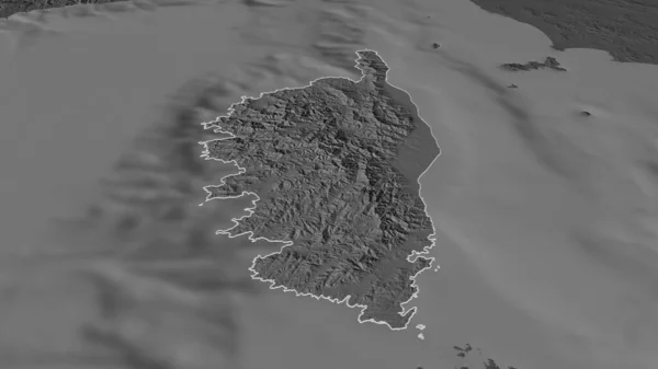 Ampliar Corse Región Francia Esbozado Perspectiva Oblicua Mapa Elevación Bilevel — Foto de Stock