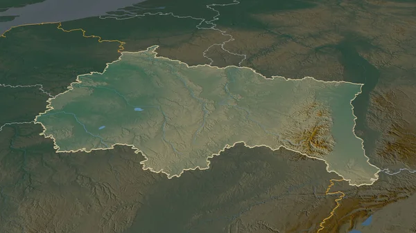 Загляните Grand Est Регион Франции Непристойная Перспектива Карта Рельефа Поверхностными — стоковое фото