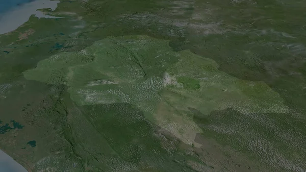 Zoom Sur Ngounie Province Gabon Perspective Oblique Imagerie Satellite Rendu — Photo