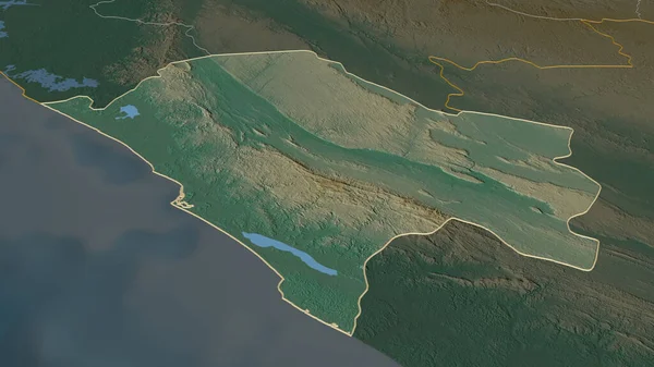 Збільшився Ньянзі Провінція Габон Неймовірна Перспектива Карта Рельєфу Поверхневими Водами — стокове фото