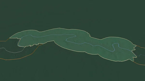 Zoom Maccarthy Island Divisão Gâmbia Delineado Perspectiva Óbvia Mapa Topográfico — Fotografia de Stock