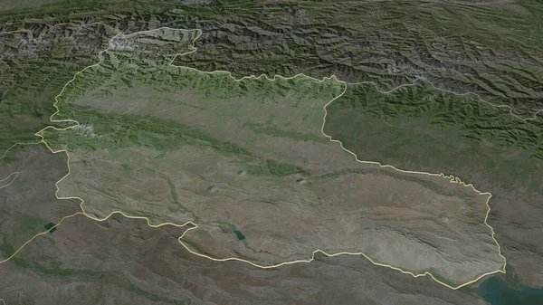 Zbliżenie Kacheti Region Gruzji Zarysowane Perspektywa Ukośna Zdjęcia Satelitarne Renderowanie — Zdjęcie stockowe