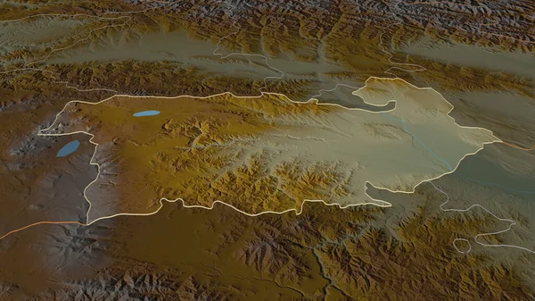 Zoom Kvemo Kartli Região Geórgia Delineado Perspectiva Óbvia Mapa Topográfico — Fotografia de Stock