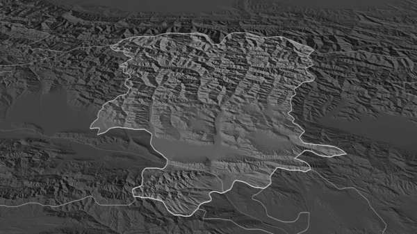 Ampliar Mtskheta Mtianeti Región Georgia Delineado Perspectiva Oblicua Mapa Elevación — Foto de Stock