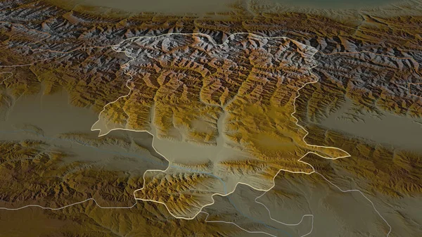 Ampliar Mtskheta Mtianeti Región Georgia Delineado Perspectiva Oblicua Mapa Topográfico — Foto de Stock