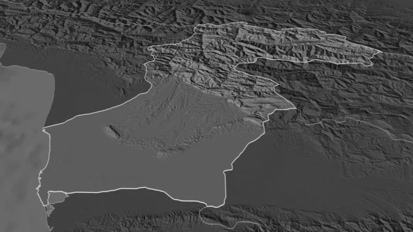 Ampliar Samegrelo Zemo Svaneti Región Georgia Delineado Perspectiva Oblicua Mapa — Foto de Stock