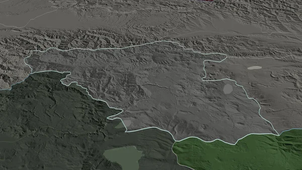 Zoom Samtskhe Javakheti Regione Della Georgia Delineato Prospettiva Obliqua Mappa — Foto Stock