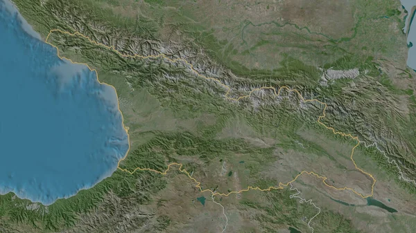 Umrissene Form Des Georgischen Gebiets Satellitenbilder Rendering — Stockfoto