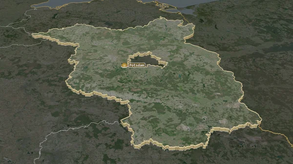 Μεγέθυνση Στο Βρανδεμβούργο Κρατίδιο Της Γερμανίας Εξωθείται Λήθη Προοπτική Δορυφορικές — Φωτογραφία Αρχείου
