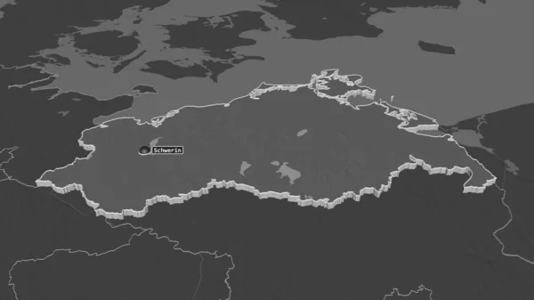 Zoom Meclemburgo Pomerania Anteriore Stato Della Germania Estruso Prospettiva Obliqua — Foto Stock