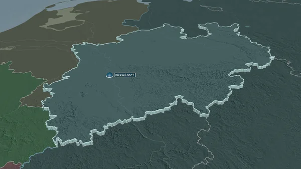 Μεγέθυνση Στο Nordrhein Westfalen Κρατίδιο Της Γερμανίας Εξωθείται Λήθη Προοπτική — Φωτογραφία Αρχείου