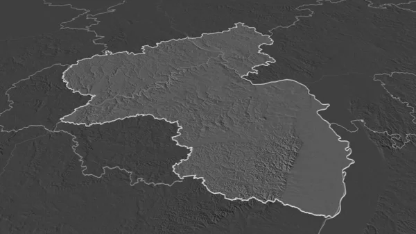 Zoom Auf Rheinland Pfalz Schräge Perspektive Karte Der Höhenlage Mit — Stockfoto