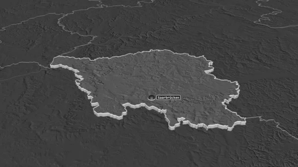 Μεγέθυνση Στο Saarland Κρατίδιο Της Γερμανίας Εξωθείται Λήθη Προοπτική Υψόμετρο — Φωτογραφία Αρχείου