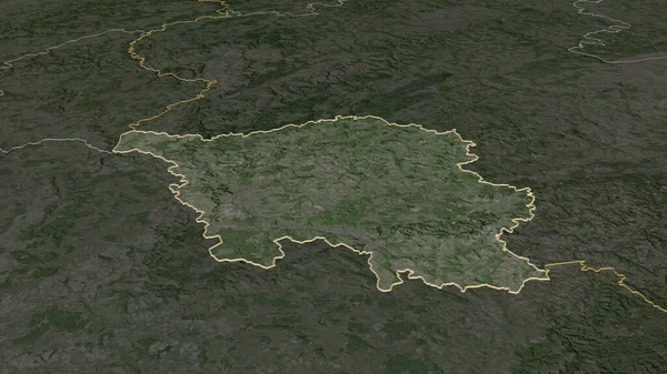 Powiększ Saarland Stan Niemcy Przedstawione Perspektywa Ukośna Zdjęcia Satelitarne Renderowanie — Zdjęcie stockowe