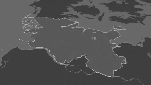 Powiększ Szlezwik Holsztyn Stan Niemcy Przedstawione Perspektywa Ukośna Dwupoziomowa Mapa — Zdjęcie stockowe