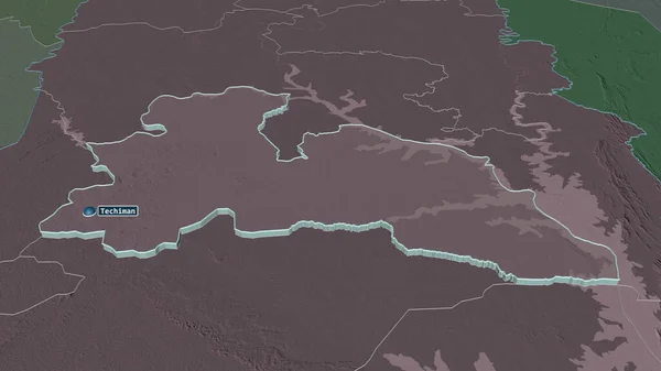 Увеличь Боно Ист Регион Ганы Экструдированный Непристойная Перспектива Цветная Карта — стоковое фото