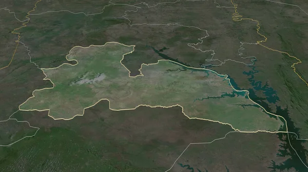 Přiblížit Bono East Region Ghana Nastínil Úhlová Perspektiva Satelitní Snímky — Stock fotografie