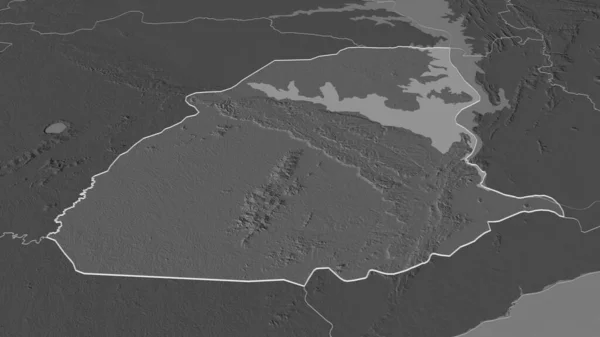 Ampliar Hacia Este Región Ghana Esbozado Perspectiva Oblicua Mapa Elevación — Foto de Stock