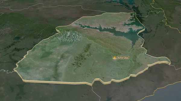 Расширение Восточном Регион Ганы Экструдировали Непристойная Перспектива Спутниковые Снимки Рендеринг — стоковое фото