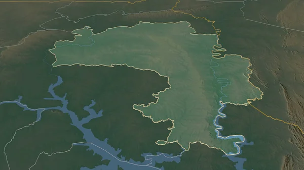 ガーナ北部 でズームアウト 嘘の見方だ 地表水と地形救援マップ 3Dレンダリング — ストック写真
