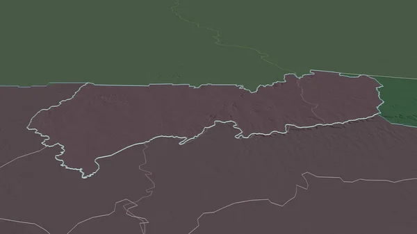 Увеличьте Верхний Восток Регион Ганы Непристойная Перспектива Цветная Карта Административного — стоковое фото