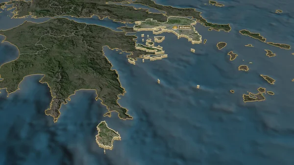 Zoom Sur Attique Administration Décentralisée Grèce Extrudé Perspective Oblique Imagerie — Photo