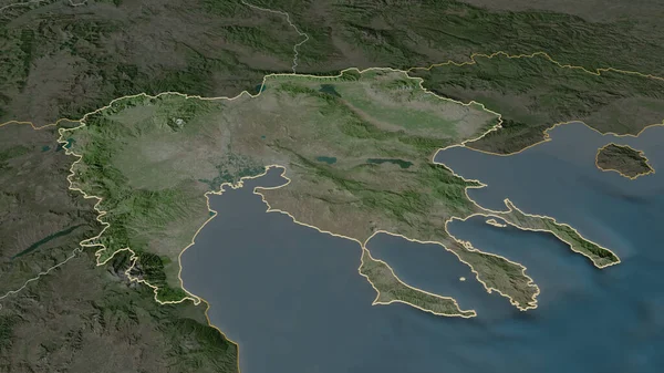 Збільшився Вплив Центральну Македонію Децентралізоване Управління Грецією Неймовірна Перспектива Супутникові — стокове фото