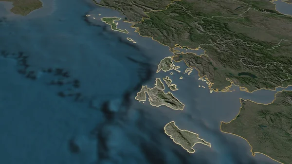 Aproximar Ilhas Jónicas Administração Descentralizada Grécia Delineado Perspectiva Óbvia Imagens — Fotografia de Stock