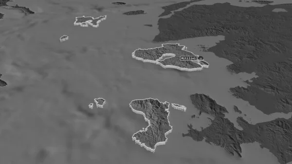 Ampliar Egeo Norte Administración Descentralizada Grecia Extruido Perspectiva Oblicua Mapa — Foto de Stock