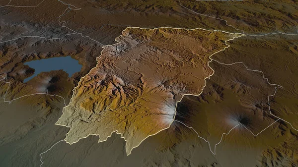 Zoom Sur Chimaltenango Département Guatemala Esquissé Perspective Oblique Carte Topographique — Photo