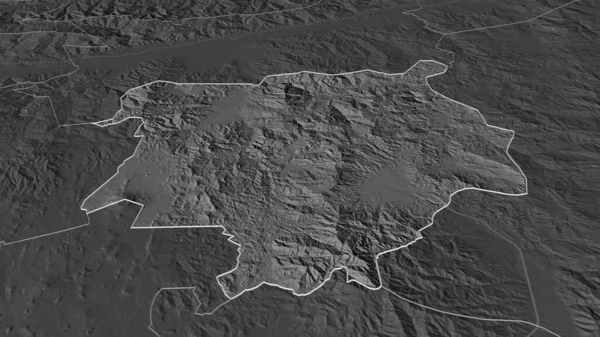 Ampliar Chiquimula Departamento Guatemala Esbozado Perspectiva Oblicua Mapa Elevación Bilevel — Foto de Stock