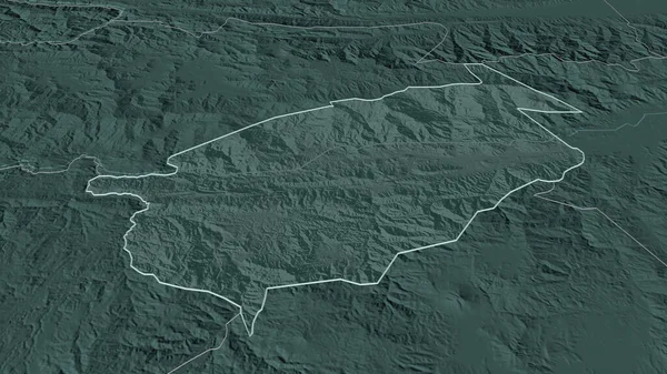 Zoom Progreso Dipartimento Del Guatemala Delineato Prospettiva Obliqua Mappa Colorata — Foto Stock