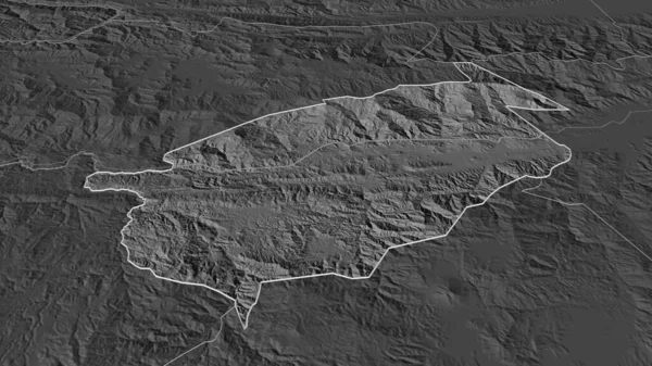 Zoom Progreso Dipartimento Del Guatemala Delineato Prospettiva Obliqua Mappa Elevazione — Foto Stock