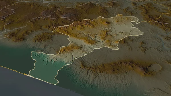 Zooma Jutiapa Departementet Guatemala Beskrivs Svagt Perspektiv Topografisk Reliefkarta Med — Stockfoto