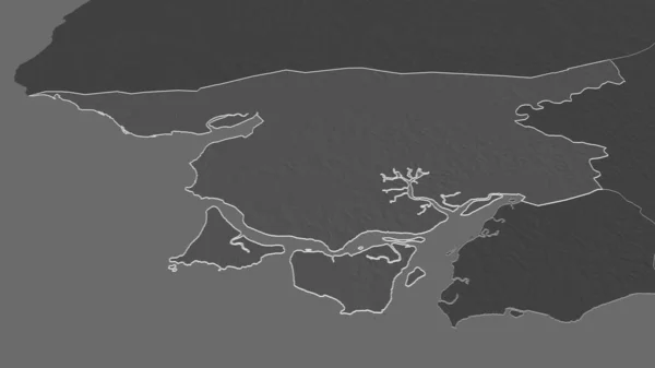 Aproxime Cacheu Região Guiné Bissau Delineada Perspectiva Óbvia Bilevel Mapa — Fotografia de Stock