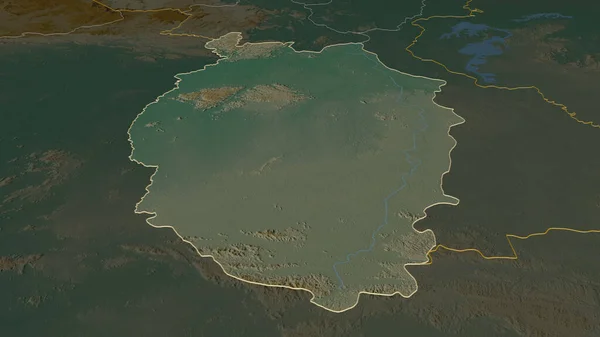Увеличьте Верхний Такуту Верхний Эссекибо Регион Гайаны Непристойная Перспектива Карта — стоковое фото