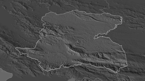 Zoom Sul Centro Dipartimento Haiti Delineato Prospettiva Obliqua Mappa Elevazione — Foto Stock