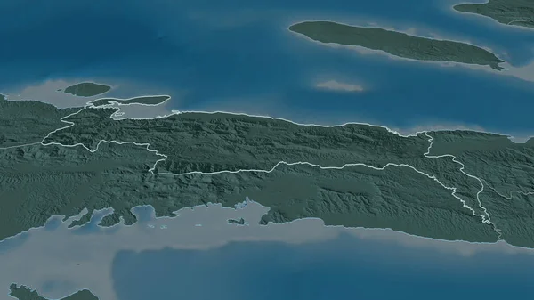 Zoom Nippes Departamento Haiti Delineado Perspectiva Óbvia Mapa Colorido Esburacado — Fotografia de Stock