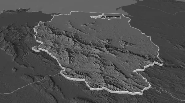 Ampliar Extrusión Nord Est Departamento Haití Perspectiva Oblicua Mapa Elevación — Foto de Stock