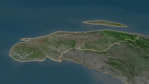 Zooma Nord Ouest Departementet Haiti Beskrivs Svagt Perspektiv Satellitbilder Rendering — Stockfoto