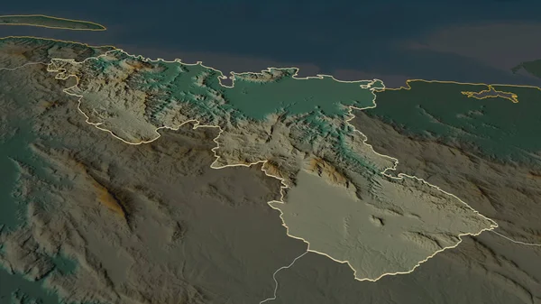 Zoom Nord Departamento Haiti Delineado Perspectiva Óbvia Mapa Topográfico Relevo — Fotografia de Stock