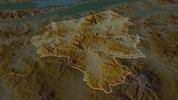 Zoom Copan Departamento Honduras Delineado Perspectiva Óbvia Mapa Topográfico Relevo — Fotografia de Stock