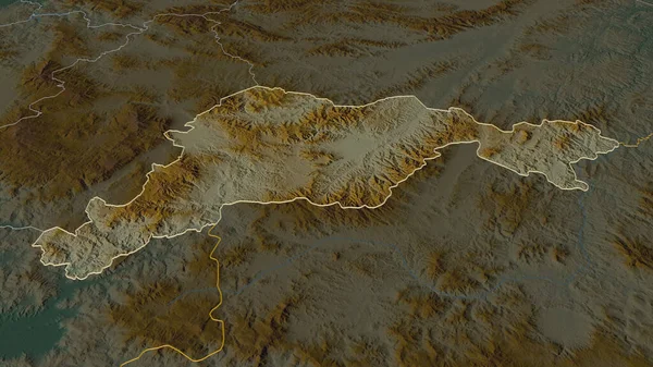 Powiększ Paraiso Departament Hondurasu Perspektywa Ukośna Mapa Pomocy Topograficznej Wodami — Zdjęcie stockowe