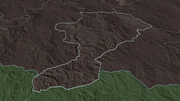 Zoom Auf Intibuca Departement Honduras Umrissen Schräge Perspektive Farbige Landkarte — Stockfoto