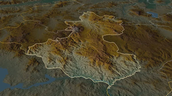Zoom Sur Lempira Département Honduras Esquissé Perspective Oblique Carte Topographique — Photo