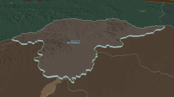 Zoom Sur Borsod Abauj Zemplen Comté Hongrie Extrudé Perspective Oblique — Photo
