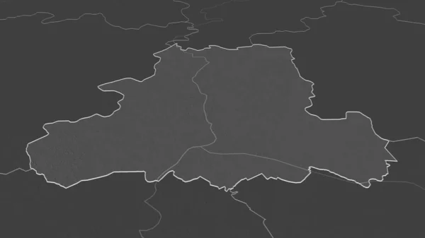 Zoom Sur Csongrad Comté Hongrie Esquissé Perspective Oblique Carte Altitude — Photo