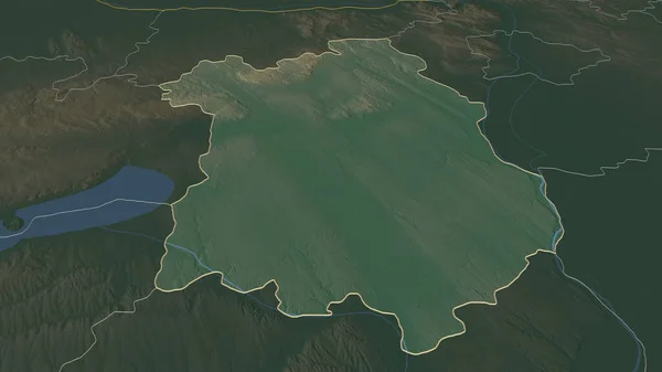 Zoom Fejer Contea Ungheria Delineato Prospettiva Obliqua Mappa Topografica Rilievo — Foto Stock