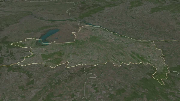 Gyor Moson Sopron ハンガリーの郡 のズームアウト 嘘の見方だ 衛星画像 3Dレンダリング — ストック写真